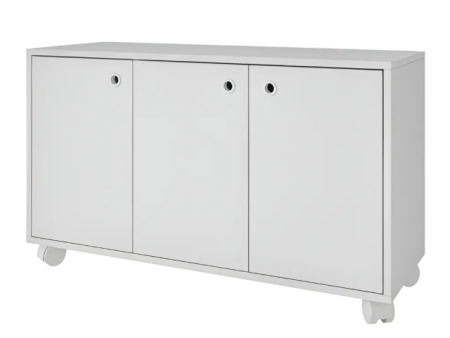 Armário Balcão Para Escritório 3 Portas 1 Prateleira Branco (Marca MA - MODELO: BAL)